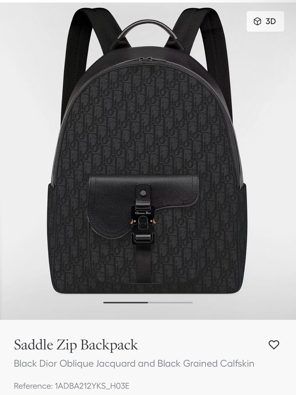 Dior Saddle Zip Backpack